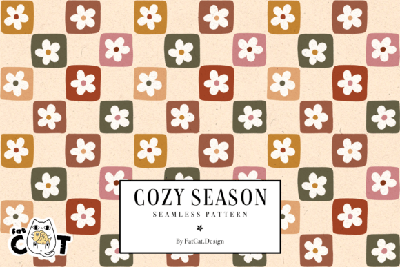 Download Cozy Season Retro Flower Pattern - Premium Resources