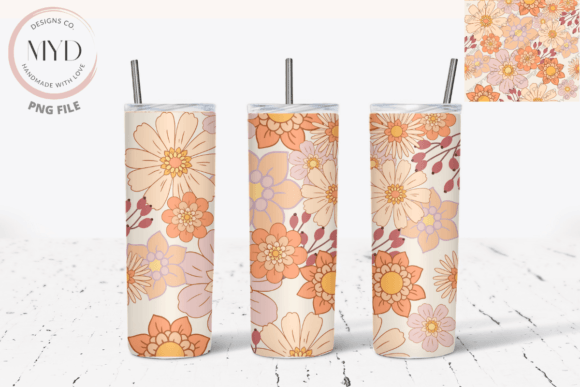 Download Retro Flower Pattern Sublimation Tumbler - Retro flower pattern Collection