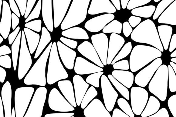 Download Black and White Retro Flower Pattern - Retro flower pattern Collection