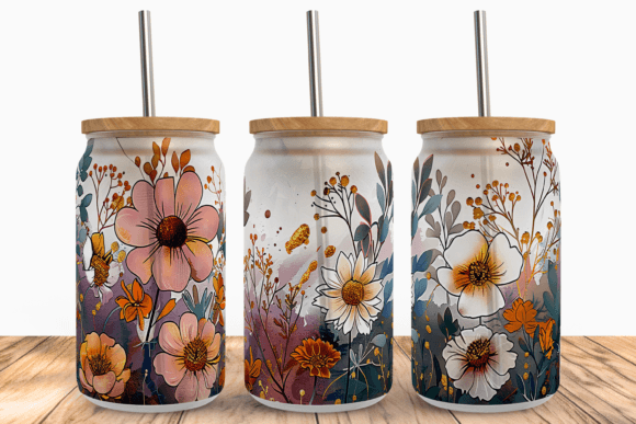 Download Boho Flower 16Oz Libbey Wrap PNG - Wrap Collection