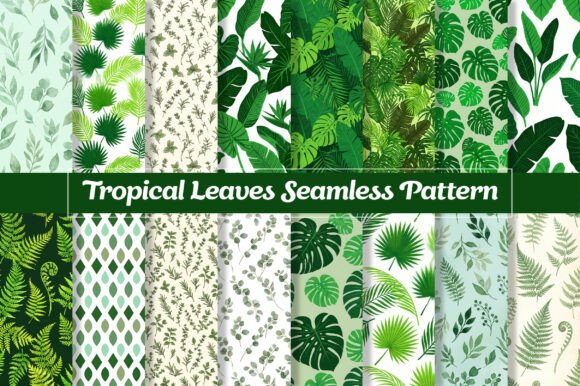 Download Tropical Green Leaves Seamless Pattern - Tropic Collection