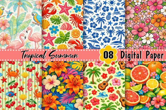 Download Tropical Summer Digital Paper - Tropic Collection