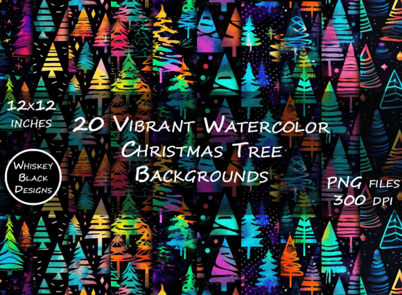 Download Neon Christmas Trees Background Papers - Neon Collection