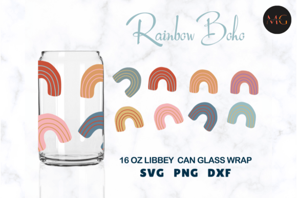 Download Rainbow Boho Libbey Can Glass Wrap - Wrap Collection