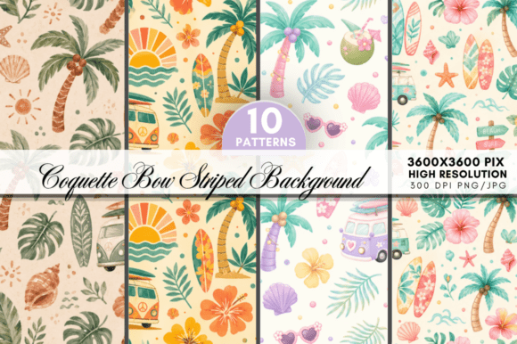 Download Tropical Summer Digital Paper Bundle - Tropic Collection