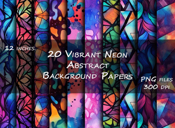Download Vibrant Neon Abstract Background Papers - Neon Collection