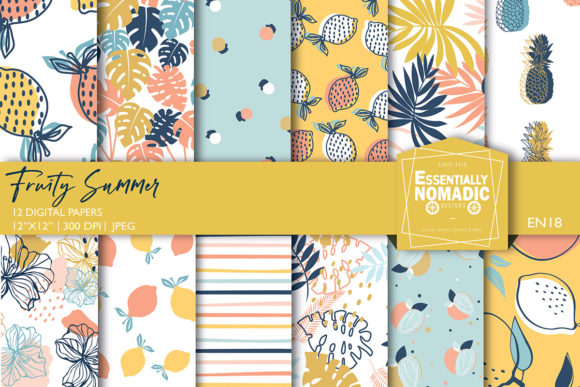 Download Fruity Tropical Summer Digital Paper - Tropic Collection