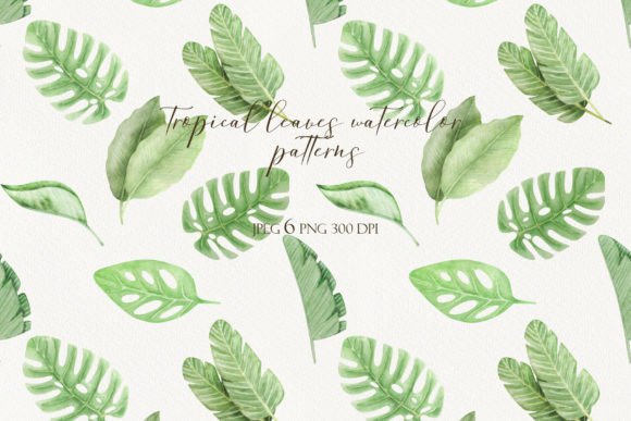 Download Tropical Leaves Watercolor Patterns - Tropic Collection