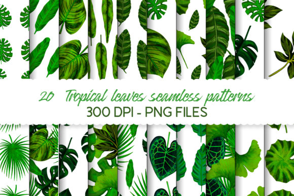 Download Tropical Leaves Seamless Pattern Set - Tropic Collection