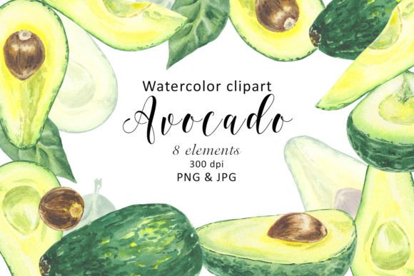 Download Watercolor Avocado Clipart Fruit Tropic - Premium Resources