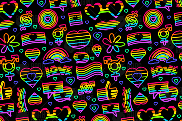 Download Cute Neon Pride Seamless - Neon Collection