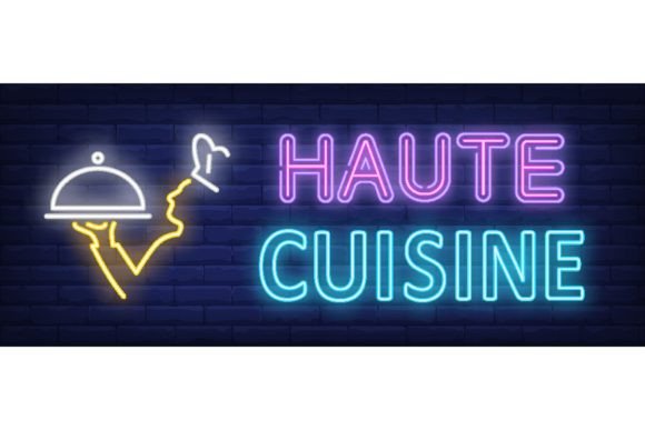 Download Haute Cuisine Neon Text with Chef Cook H - Neon Collection