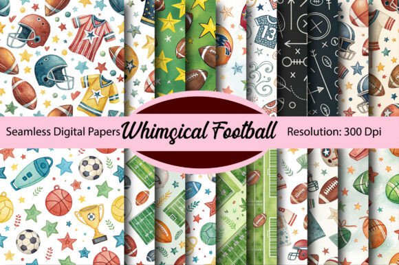 Download Whimsical Football Digital Paper - Premium Bundle